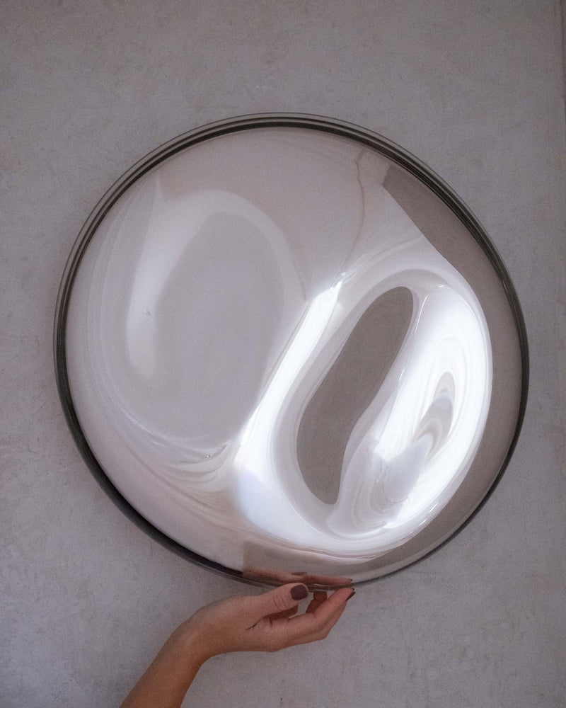 Contemporary Mirror Sculpture Silver