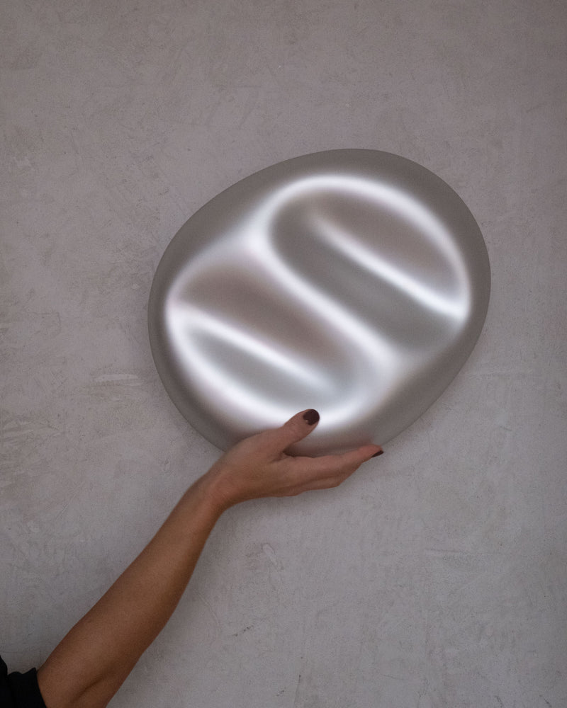 Ocean Mirror Sculpture Silver Medium