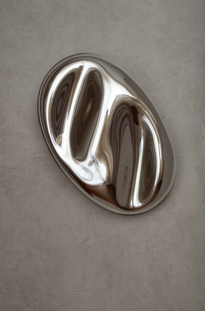 Contemporary Mirror Sculpture Silver XL